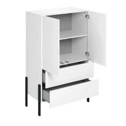 Madia alta 90x150h cm 2 ante 4 cassetti bianco Simple