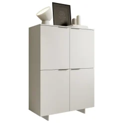 Madia alta 100x145h cm 4 ante soggiorno beige cashmere Stone