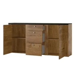 Madia con cassetti 176x85h cm 2 ante quercia rovere grigio Paloma 2