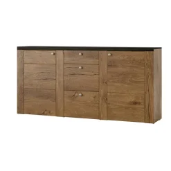 Madia con cassetti 176x85h cm 2 ante quercia rovere grigio Paloma 2