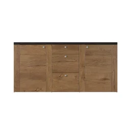 Madia con cassetti 176x85h cm 2 ante quercia rovere grigio Paloma 2