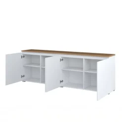 Madia moderna 200x68h cm 4 ante bianco rovere Ischia