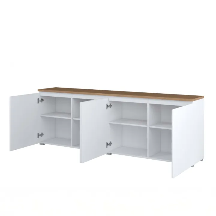 Madia moderna 200x68h cm 4 ante bianco rovere Ischia