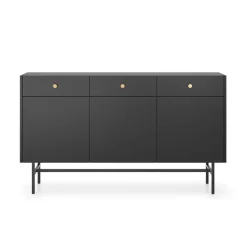 Madia moderna 155x90h cm 3 ante 3 cassetti nero Eterna