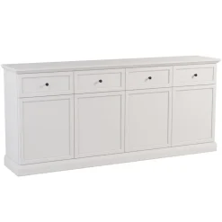 Madia moderna 193x86h cm 4 ante 4 cassetti shabby bianco Purro