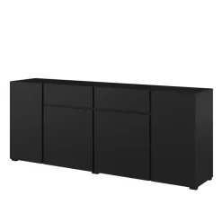 Madia moderna 195x78h cm 4 ante 2 cassetti nero Edge