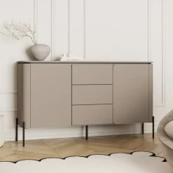 Madia moderna 163x95h cm 2 ante 3 cassetti tortora Carty