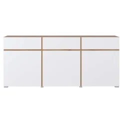 Madia moderna 180x78h cm 3 ante 3 cassetti bianco rovere Lolla