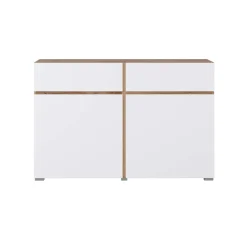 Madia moderna 120x78h cm 2 ante 2 cassetti bianco rovere Lolla