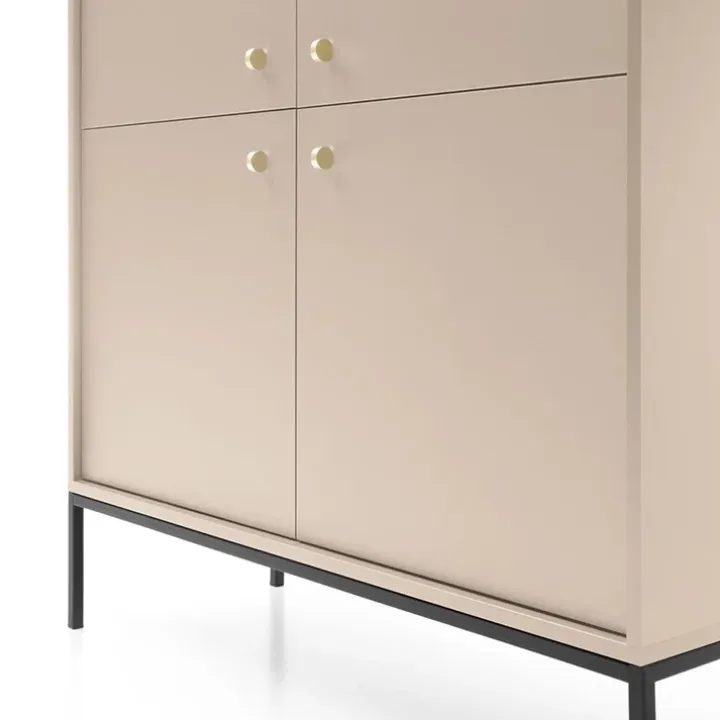 Madia moderna 104x83h cm 2 ante con cassetti soggiorno beige Glory