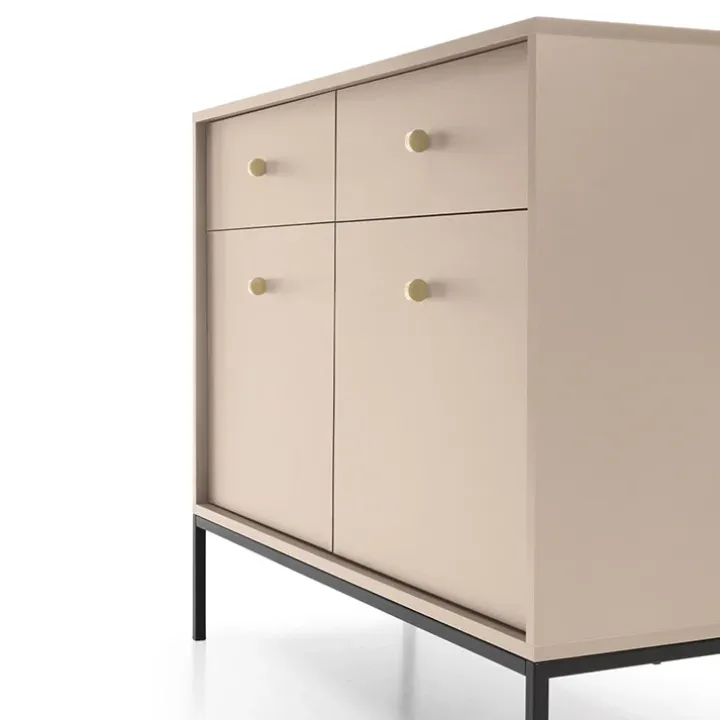 Madia moderna 104x83h cm 2 ante con cassetti soggiorno beige Glory