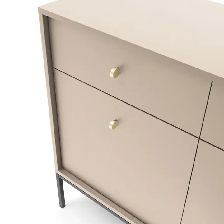 Madia moderna 104x83h cm 2 ante con cassetti soggiorno beige Glory