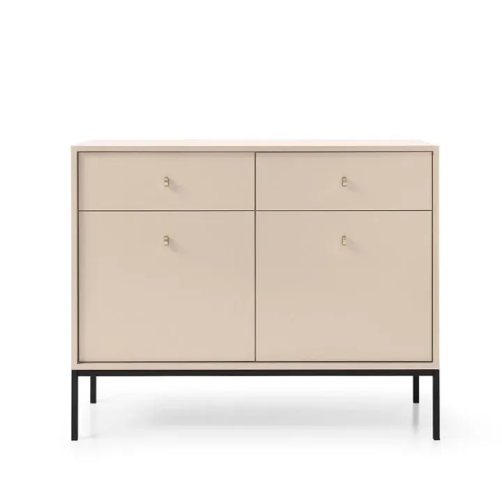 Madia moderna 104x83h cm 2 ante con cassetti soggiorno beige Glory