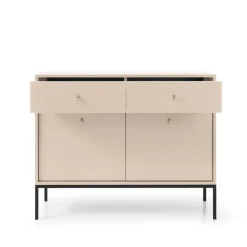 Madia moderna 104x83h cm 2 ante con cassetti soggiorno beige Glory