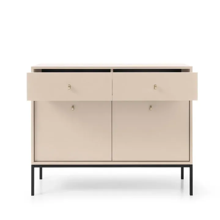 Madia moderna 104x83h cm 2 ante con cassetti soggiorno beige Glory