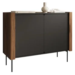 Madia moderna 105x83h cm 2 ante noce nero Wrappy