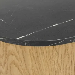 Madia moderna 139x75h cm 2 ante rovere effetto marmo nero Roundi