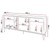 Madia moderna 190x80h cm 3 ante serigrafato rovere nero Duplo