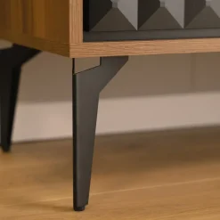 Madia moderna 190x80h cm 3 ante serigrafato rovere nero Duplo