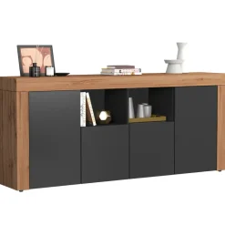 Madia moderna 200x85h cm antracite rovere Block