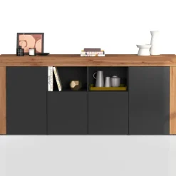 Madia moderna 200x85h cm antracite rovere Block