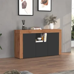Madia moderna 155x85h cm antracite rovere Block
