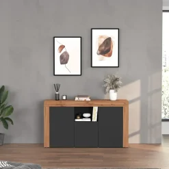 Madia moderna 155x85h cm antracite rovere Block