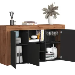 Madia moderna 155x85h cm antracite rovere Block