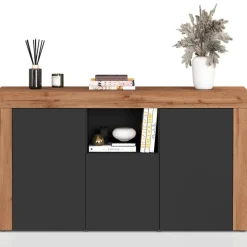 Madia moderna 155x85h cm antracite rovere Block