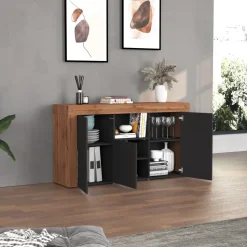 Madia moderna 155x85h cm antracite rovere Block