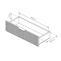 Madia moderna 163x81h cm 6 cassetti moderna bianco opaco cannettato Ramis