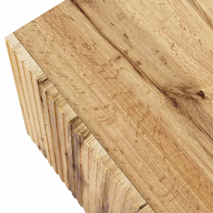Madia moderna181x83h cm con camino elettrico cannettato quercia Essence