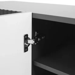 Madia moderna 181x83h cm con camino elettrico cannettato antracite Essence