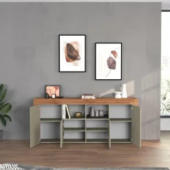 Madia moderna 200x85h cm tortora rovere Block