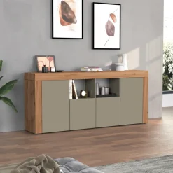 Madia moderna 200x85h cm tortora rovere Block