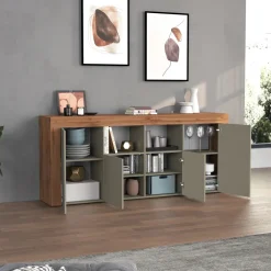 Madia moderna 200x85h cm tortora rovere Block