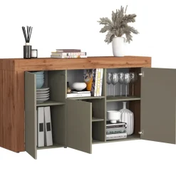 Madia moderna 155x85h cm tortora rovere Block