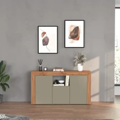 Madia moderna 155x85h cm tortora rovere Block