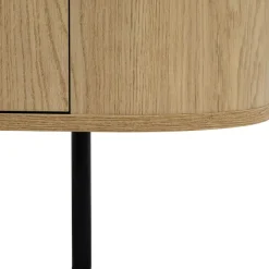 Madia moderna 184x75h cm 2 vani rovere effetto marmo nero Roundi