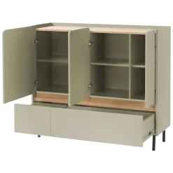 Madia soggiorno 120x105h cm 3 ante 2 cassetti verde rovere chiaro Linfa