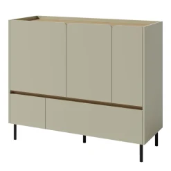 Madia soggiorno 120x105h cm 3 ante 2 cassetti verde rovere chiaro Linfa