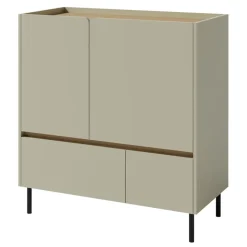 Madia soggiorno 95x105h cm 2 ante 2 cassetti verde rovere chiaro Linfa