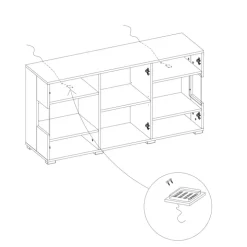 Madia sospesa 120x62h cm moderna bianco rovere Fusion