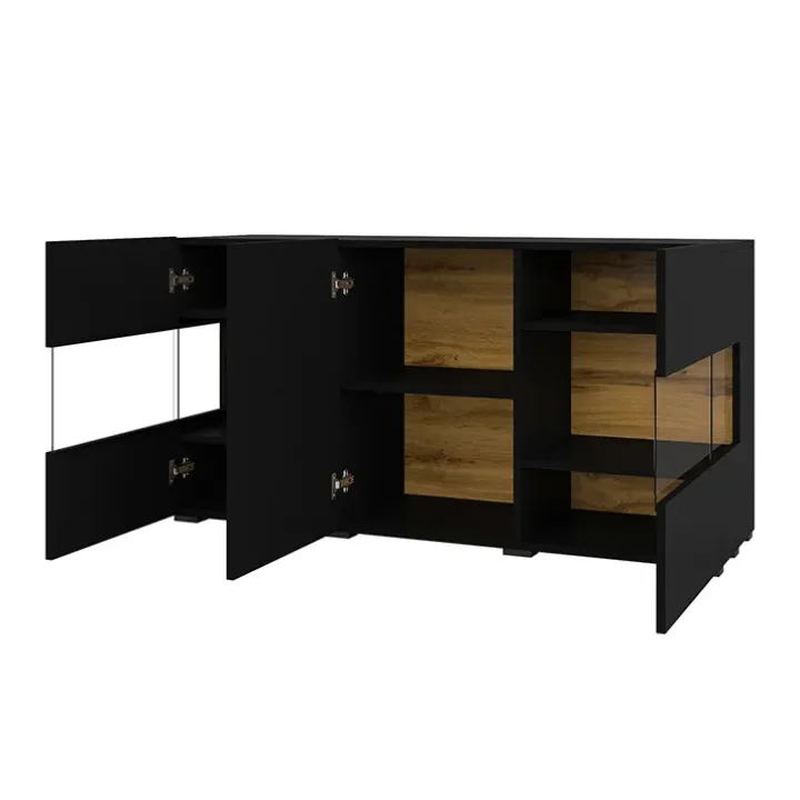 Madia sospesa 120x62h cm moderna nero rovere Fusion