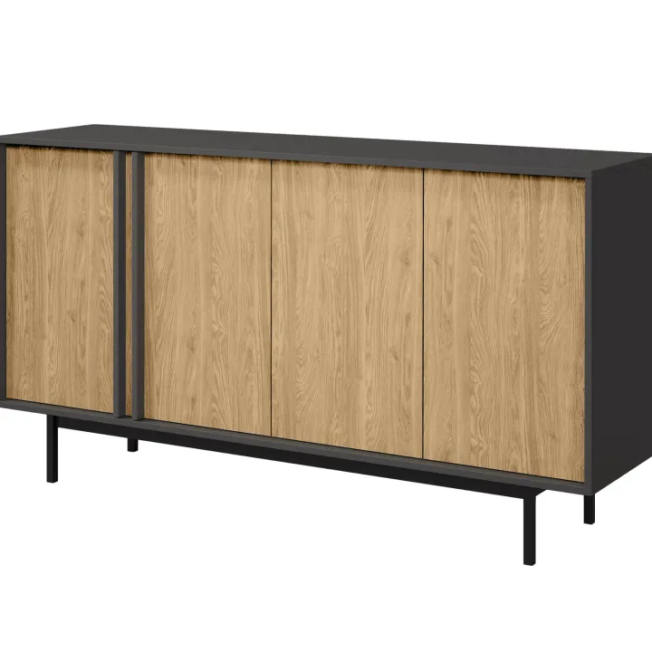Madia 163x87 cm 4 ante antracite rovere Essenzia