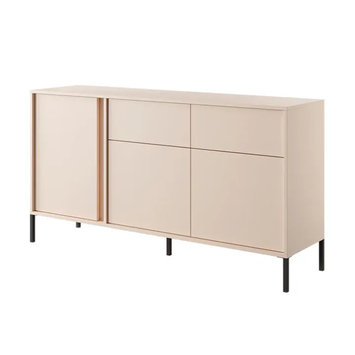 Madia 153x82cm 3 ante 2 cassetti moderna beige Melly