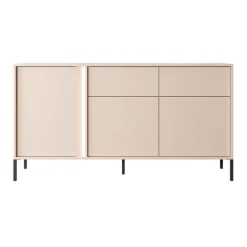 Madia 153x82cm 3 ante 2 cassetti moderna beige Melly