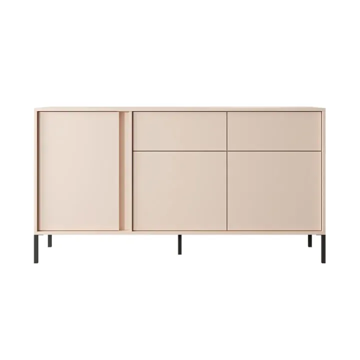 Madia 153x82cm 3 ante 2 cassetti moderna beige Melly