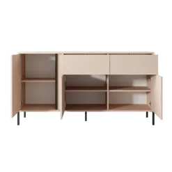 Madia 153x82cm 3 ante 2 cassetti moderna beige Melly