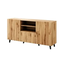 Madia 151x83cm 3 ante moderna industrial cannettato quercia Essence